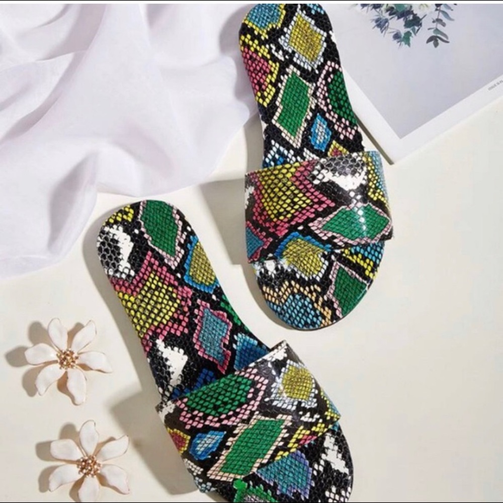snakeskin sandals